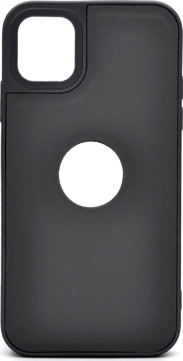 iPhone 11 Uyumlu Deri Görünümlü Sert Kapak Kılıf Gri - Image 1