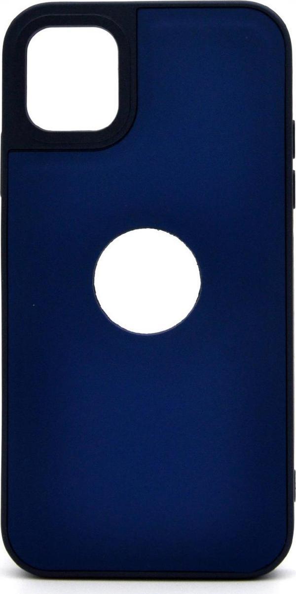 iPhone 13 Uyumlu Deri Görünümlü Sert Kapak Kılıf Lacivert - Image 1