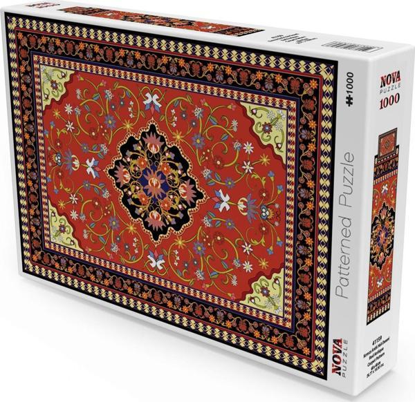 Nova Puzzle 1000 Parça Kırmızı Antik Halı Desenli Puzzle - Image 1