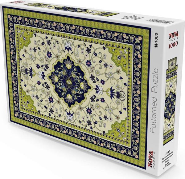Nova Puzzle 1000 Parça Yeşil İran Halı Deseni Puzzle - Image 1