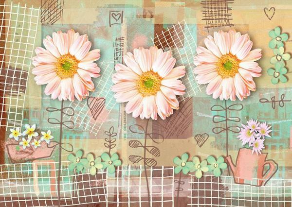 Nova 1000 Parça Pembe Gerbera Çiçekleri Puzzle - Image 1