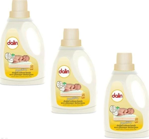 Dalin Sensitive Doğal Sabun Bazlı Parfümsüz Hipoalerjenik Çamaşır Deterjanı 20 Yıkama 3 x 1500 ML - Image 1
