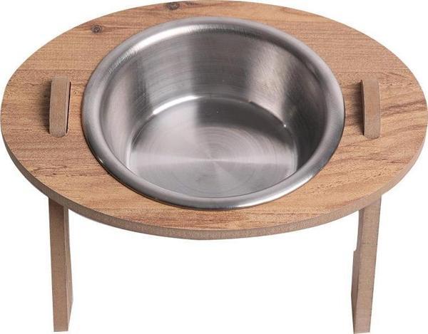 Kedi & Köpek Mama Standı TEKLİ (8 mm MDF)(ÇELİK)( OVAL EĞİMLİ Modeli ) - Image 1