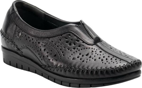 Forelli 23409-G Twin Siyah Kadın Comfort Deri Ayakkabı - Image 1