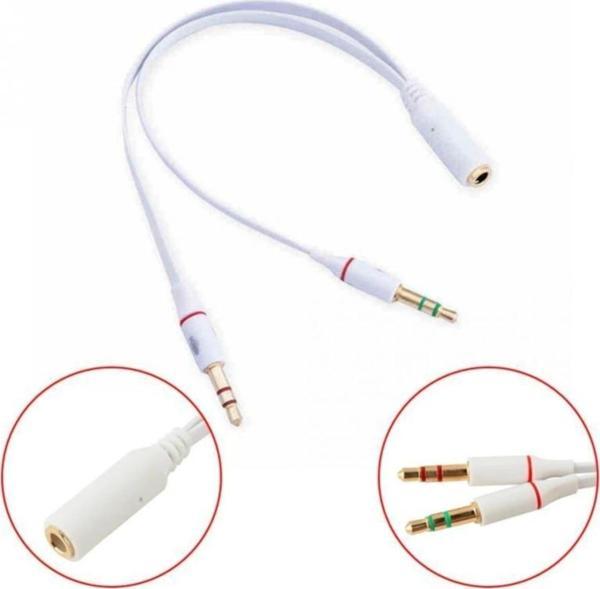 Kulaklık Mikrofon Çoklayıcı 3.5mm Splitter Swıtch Dönüştürücü - Image 1