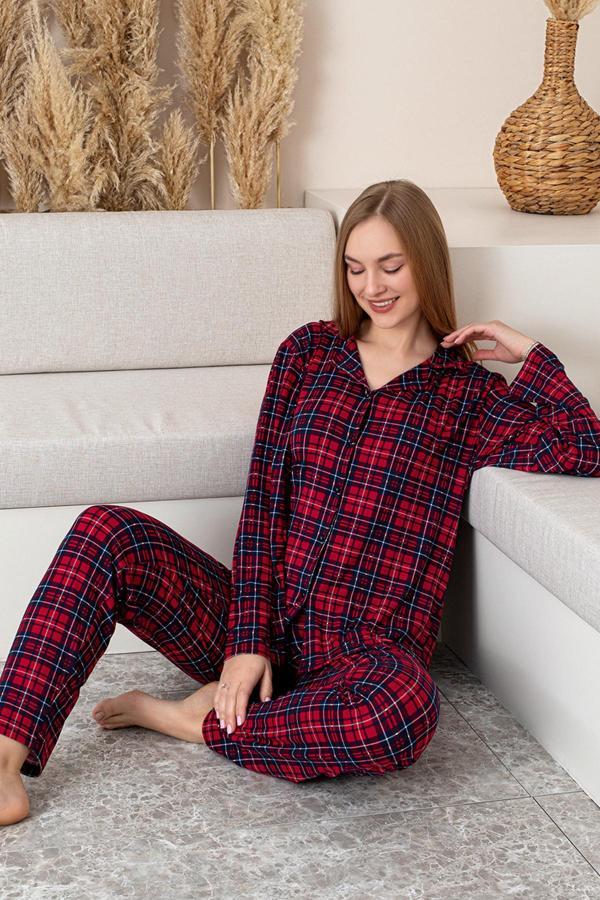 Nisanca Uzun Kollu Milan Gömlek Pijama Takımı- Soft Seri  - Image 1