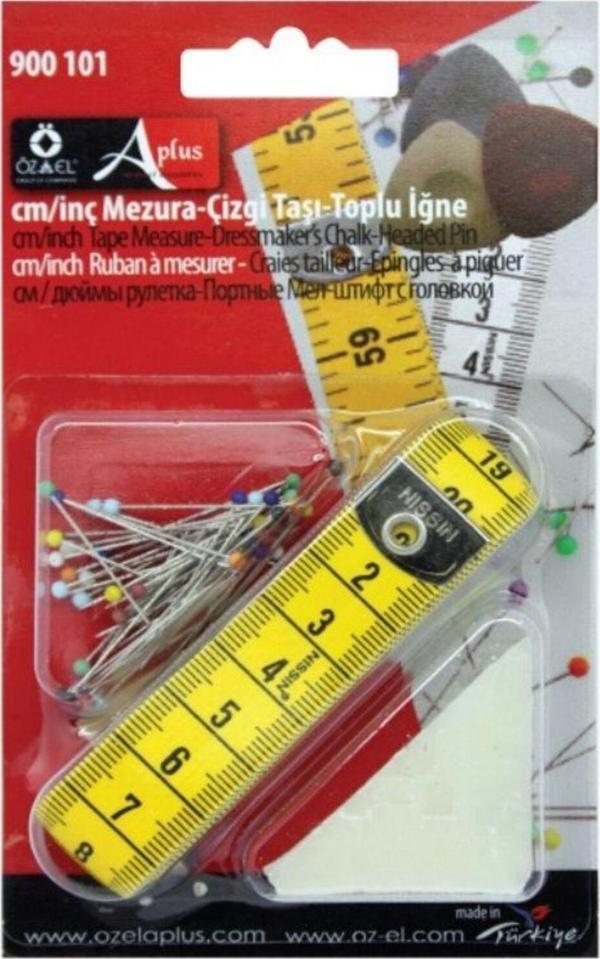 Öz-El Mezura, Çizgi Taşı Ve Toplu İğne Seti, 150 Cm 6 İnch Mezura 900 101 - Image 1
