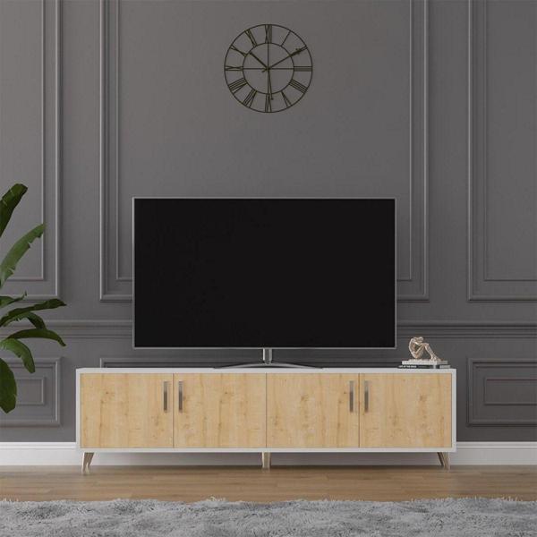Tv Ünitesi Beyaz & Safir Meşe T-02 - Image 1