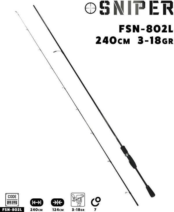 Fujin Sniper 240 cm 3-18 gr Light Spin Kamış FSN-802L - Image 1