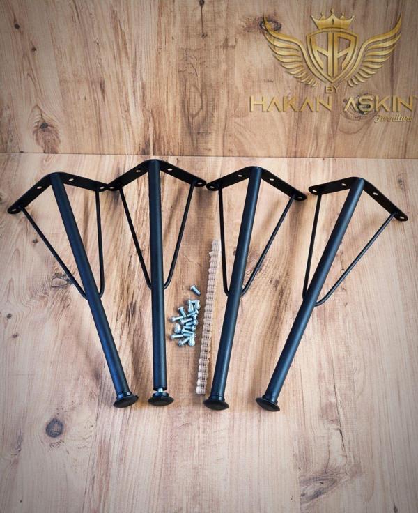 By Hakan Aşkın 40 Cm Metal Siyah Sehpa Firkete Ayağı Ve Takımı 4 Lü - Image 1