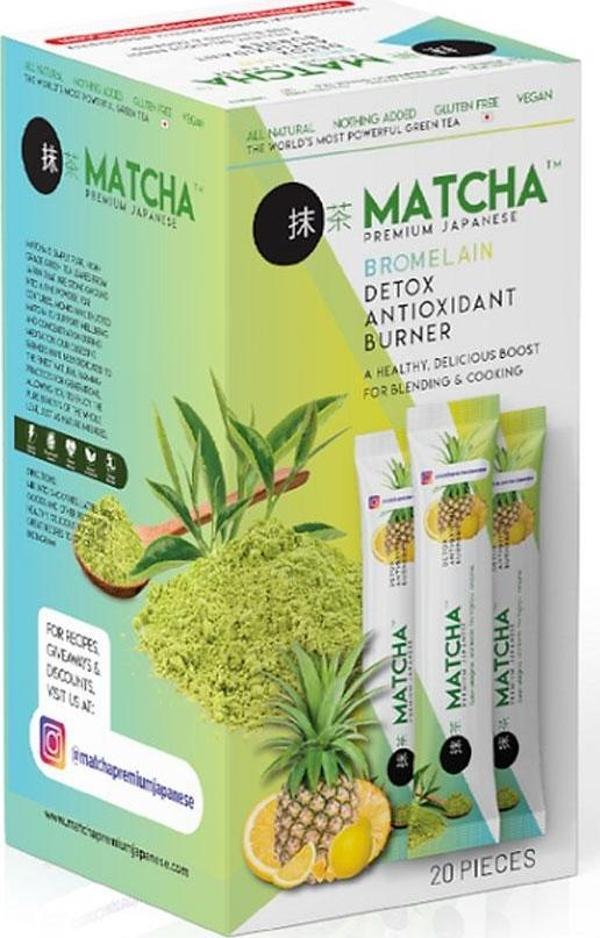 Matcha Bromelain Yeşil Çay Cehri Limon 20 Adet - Image 1