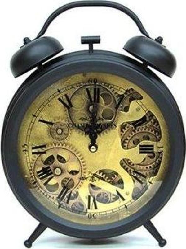 Crown Well Crownwell Retro Metal Çarklı Masa Saat C0496 - Image 1