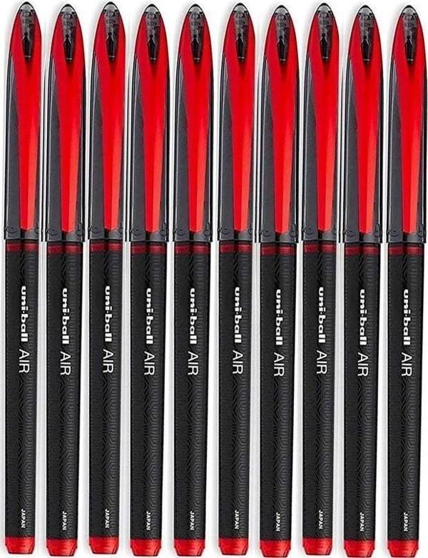 Kırmızı Pilot Kalem 10 Adet Uniball Air Mikro 0.5 mm Roller Pilot Kalem Uba-188-M Roller Uçlu Likit Mürekkep Jel Kalem - Image 1