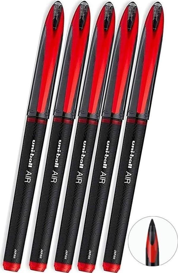 Kırmızı Pilot Kalem 5 Adet Uniball Air Mikro 0.5 mm Roller Pilot Kalem Uba-188-M Roller Uçlu Likit Mürekkep Jel Kalem - Image 1