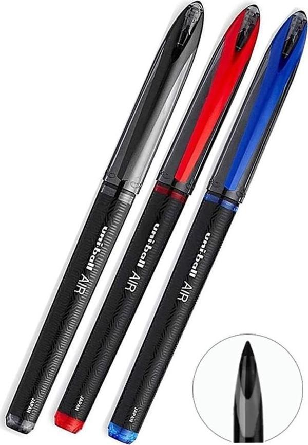 Mavi Siyah Kırmızı Pilot Kalem 3 Adet Uniball Air Mikro 0.5 mm Roller Pilot Kalem Uba-188-M Roller Uçlu Likit Mürekkep - Image 1
