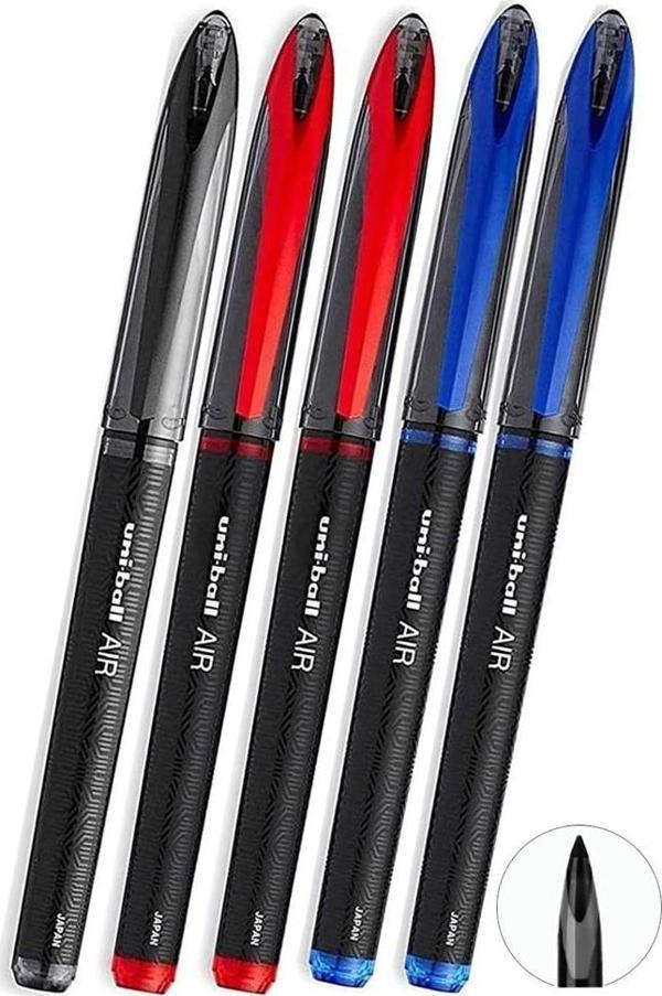 Mavi Siyah Kırmızı Pilot Kalem 5 Adet Uniball Air Mikro 0.5 mm Roller Pilot Kalem Uba-188-M Roller Uçlu Likit Mürekkep - Image 1
