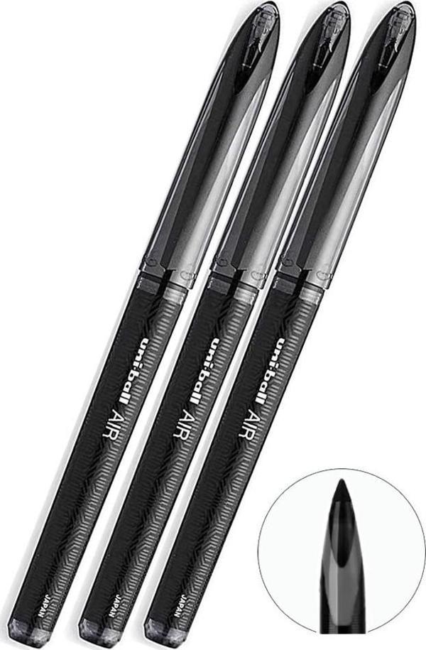 Siyah Pilot Kalem 3 Adet Uniball Air Mikro 0.5 mm Roller Pilot Kalem Uba-188-M Roller Uçlu Likit Mürekkepli Pilot Kalem - Image 1