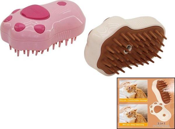 PATİ ŞEKİL- USB ŞARJLIBUHARLI=SU HAZNELİKEDİ- KÖPEK- EVCİL HAYVAN YIKAMAFIRÇASI-Findit - Image 1