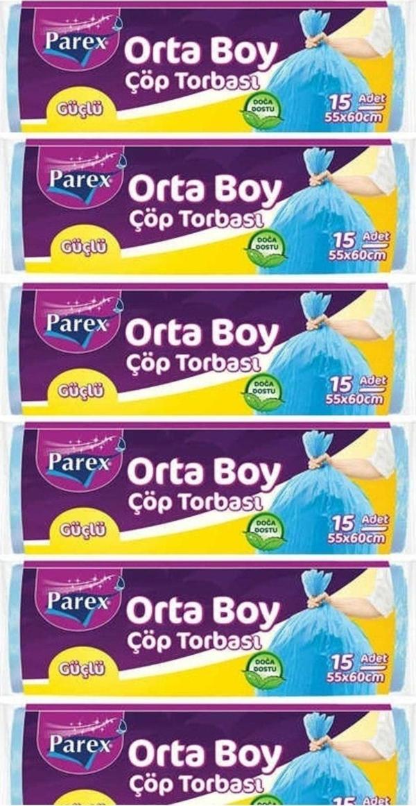 Parex Güçlü Çöp Poşeti Orta Boy 6 Pkt - Image 1