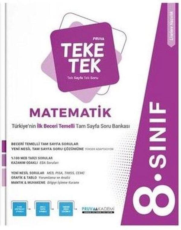 8. Sınıf Matematik Teke Tek Soru Bankası - Pruva Akademi - Image 1