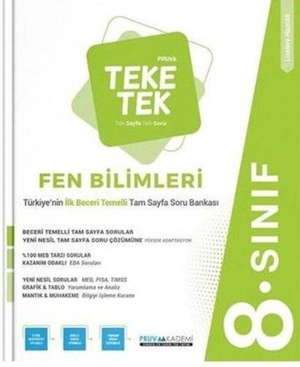 8. Sınıf Fen Bilimleri Teke Tek Soru Bankası - Pruva Akademi - Image 1