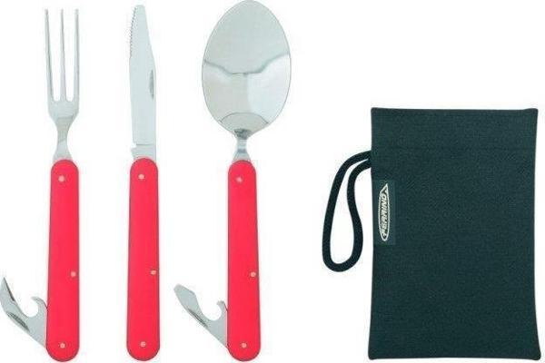 Ferrino Clip Katlanır Çelik-Alüminyum Çatal Kaşık Bıçak Set - Image 1