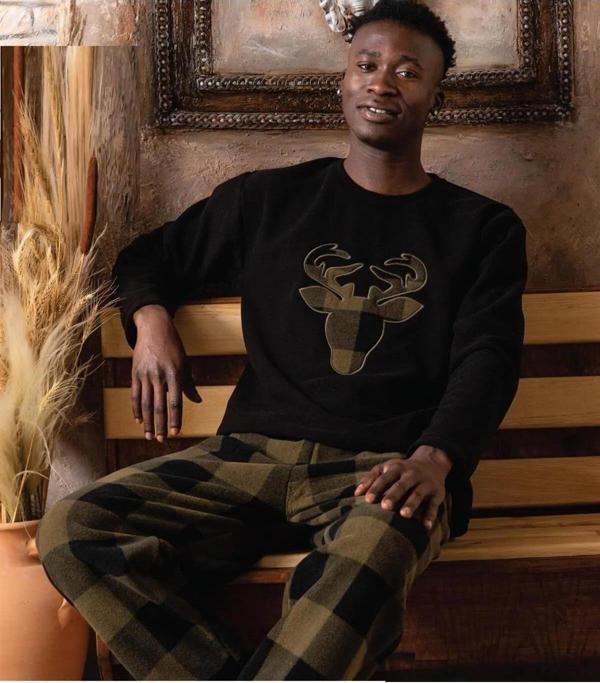 Sude Erkek Kışlık Polar Pijama Takımı A100/8 - 1 Adet Siyah-XL - Image 1