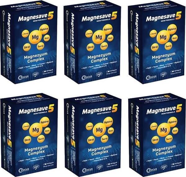 Magnesave5 Magnezyum Complex 60 kapsül x6 - Image 1