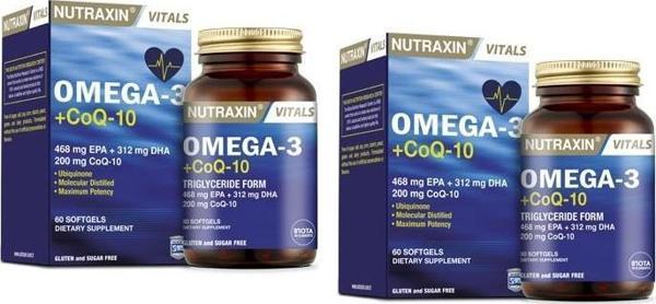 Nutraxin Omega3 CoQ-10 60 Softjel x 2 adet - Image 1
