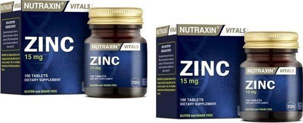 Nutraxin Zinc 15 mg 100 Tablet x 2 adet - Image 1