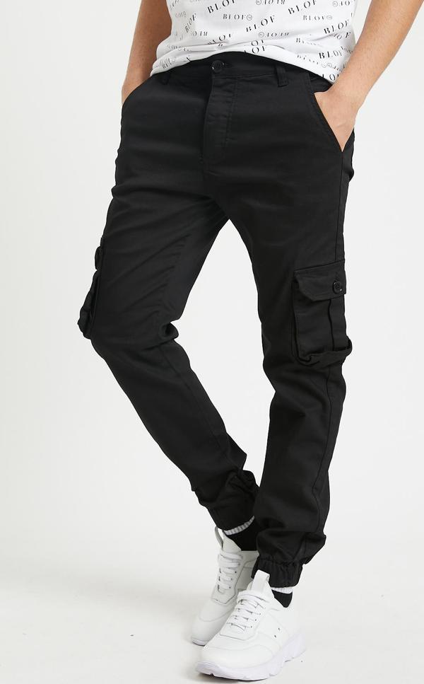 Slim FitYanı Körüklü Cepli, Düğmeli, Paça Lastikli Esnek Kumaş Erkek Kargo Pantolon - Image 1