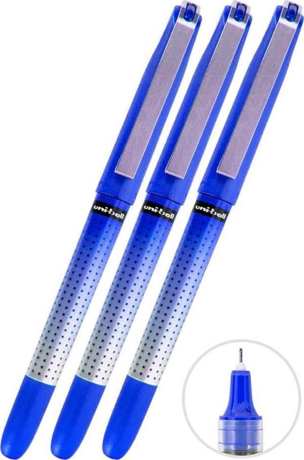 Mavi Pilot Kalem 3 Adet Uniball Eye Needle 0.5 mm İğne Uçlu Pilot Kalem Ub-185 S İğne Uçlu Likit Mürekkepli Pilot Kalem - Image 1