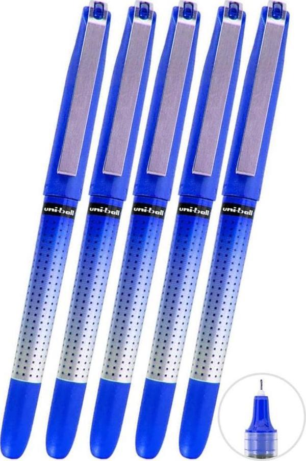 Mavi Pilot Kalem 5 Adet Uniball Eye Needle 0.5 mm İğne Uçlu Pilot Kalem Ub-185 S İğne Uçlu Likit Mürekkep Jel Kalem - Image 1