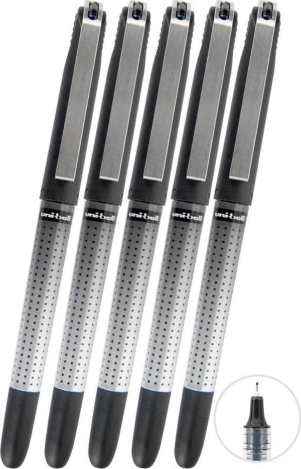 Siyah Pilot Kalem 5 Adet Uniball Eye Needle 0.5 mm İğne Uçlu Pilot Kalem Ub-185 S İğne Uçlu Likit Mürekkep Jel Kalem - Image 1
