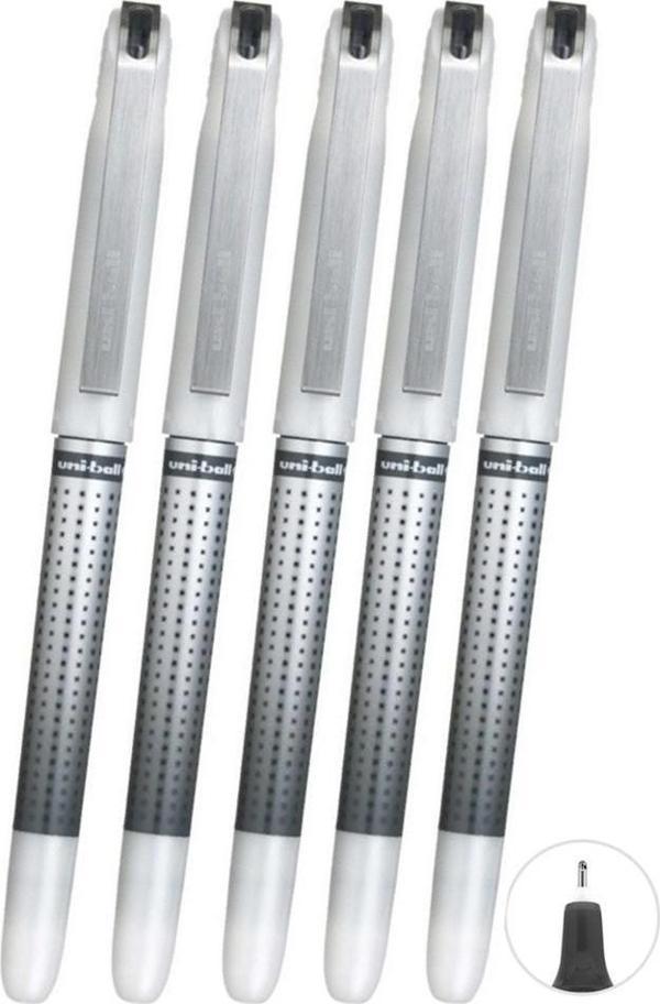Siyah Pilot Kalem 5 Adet Uniball Eye Needle 0.7 mm İğne Uçlu Pilot Kalem Ub-187S İğne Uçlu Likit Mürekkep Jel Kalem - Image 1