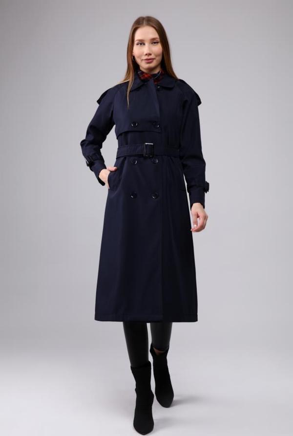 Reglan Kol Mevsimlik Astarlı Uzun Trençkot,Kap - Image 1