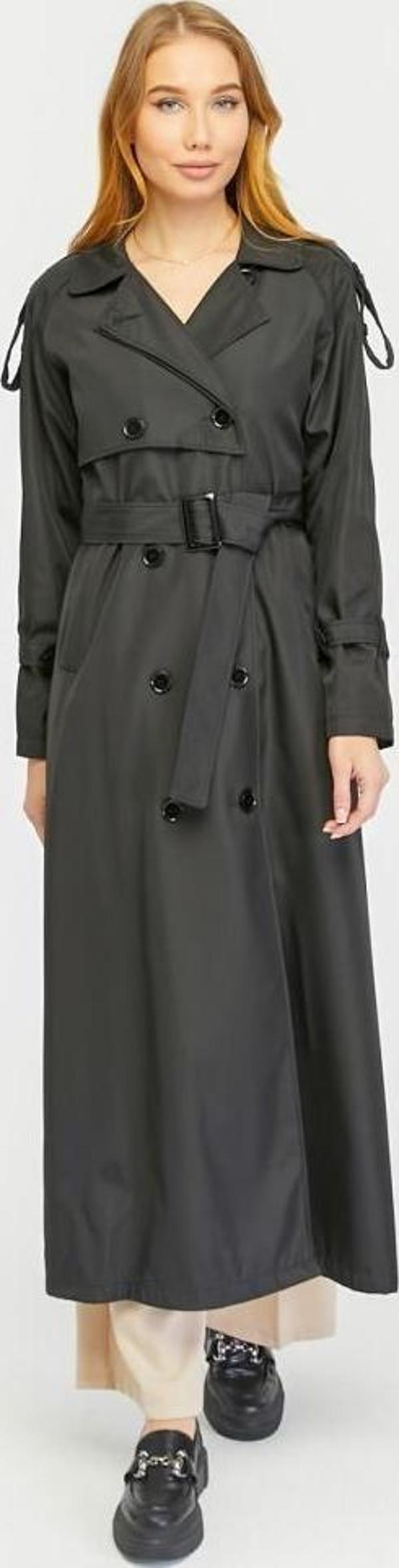 Reglan Kol Mevsimlik Astarlı Tam Boy Kadın Trençkot, Kap - Image 1