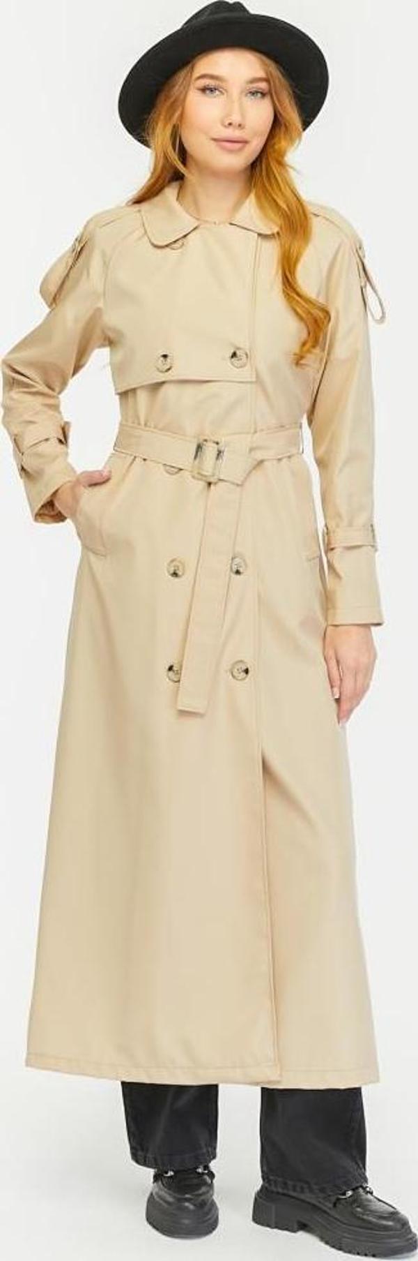Reglan Kol Mevsimlik Astarlı Tam Boy Kadın Trençkot, Kap - Image 1