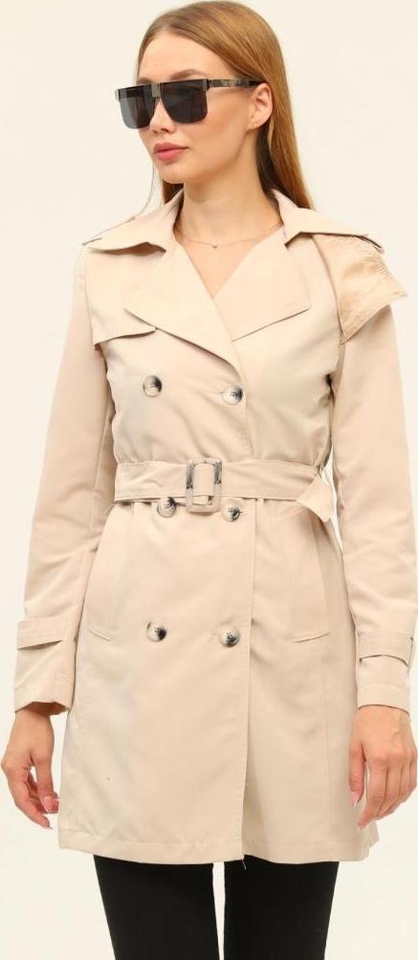 Jamila Yazlık Astarsız Gabardin Kumaş Kısa Kadın Trençkot - Image 1