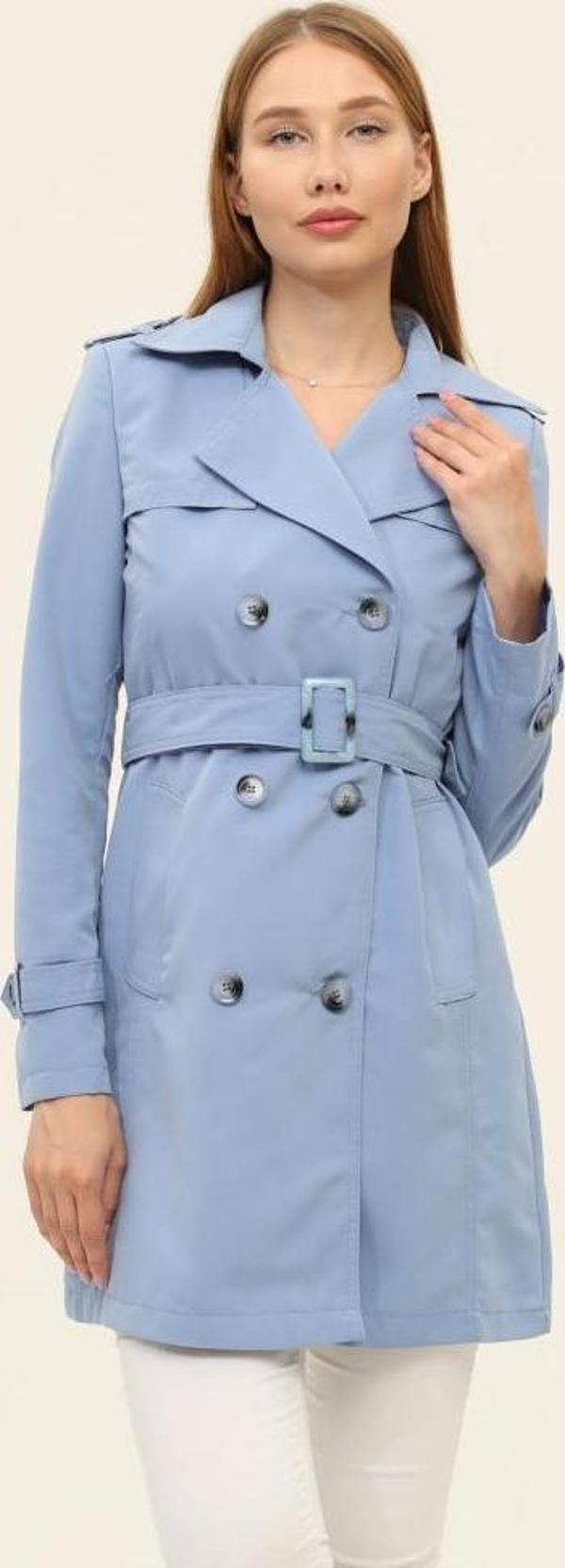 Jamila Yazlık Astarsız Gabardin Kumaş Kısa Kadın Trençkot - Image 1