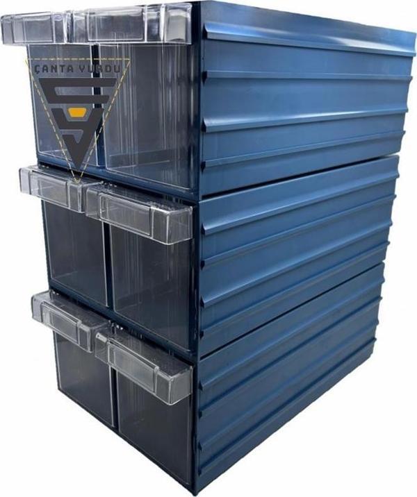 Sembol 501 Plastik Çift Çekmeceli Kutu 302X210x124mm 18 Adet - Image 1