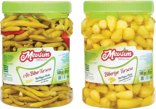Mevsim Acı Biber Turşusu 1400 gr + Tombul Biberiye 1400 gr Pet - Image 1