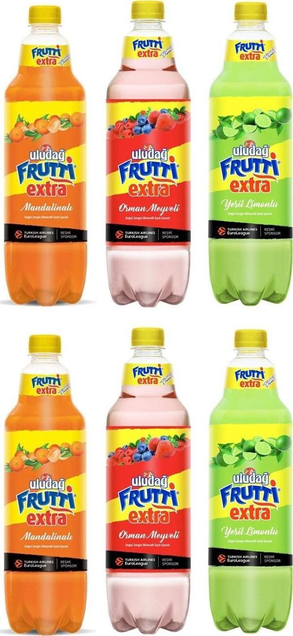 Uludağ Frutti 1 lt 6 lı Karma Paket - Mandalina - Orman Mey -Yeşil Limon - Image 1