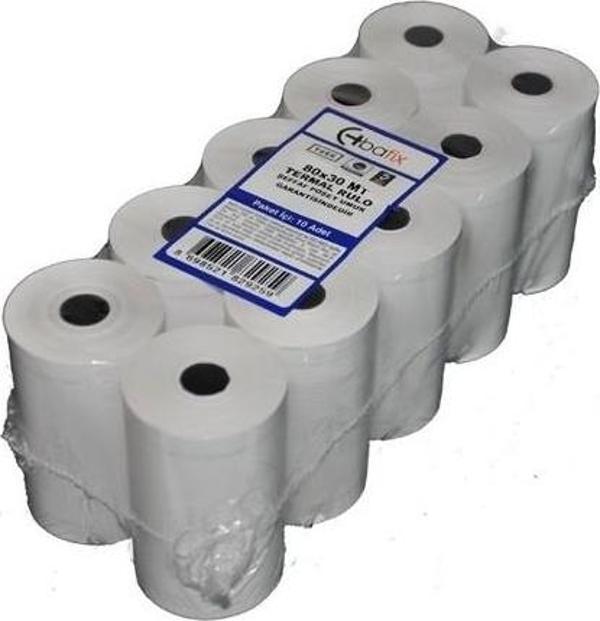 Bafix Yazar Kasa Rulosu Termal 80 Mm X 30 Metre (10 Lu Paket) - Image 1