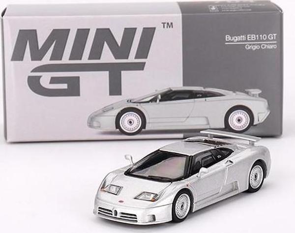 Mini GT 704 Bugatti EB110 GT Grigio Chiaro - Image 1