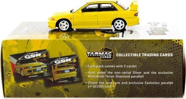 Tarmac Works Mitsubishi Lancer GSR Evolution III Sarı Tarmac Kartları ile Birlikte - Image 1