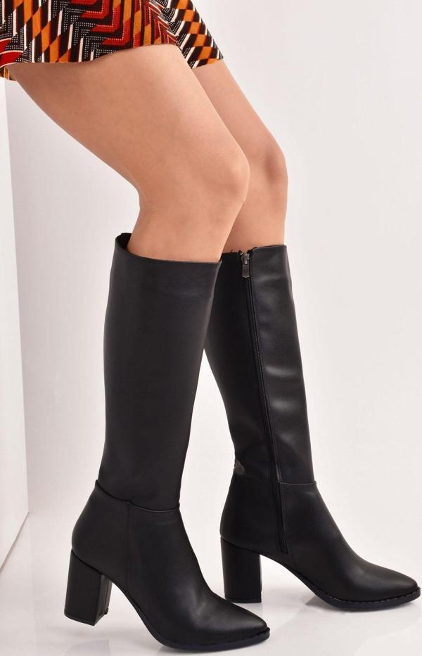 Modaonn Siyah Kadın Çizme - Image 1