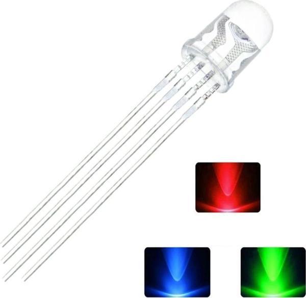 4 Ayaklı Kırmızı Yeşil Mavi 5mm Katot Diyot Üç Renk Led - 5 Adet - Image 1