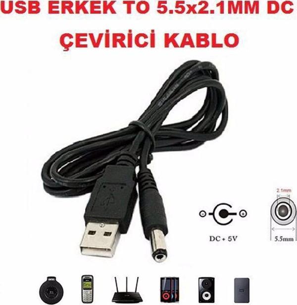 Usb Erkek to 5.5x2.1mm DC Çevirici Kablo Mini Hoparlör Notebook Soğutucu Harici Dvd Usb Hub - Image 1