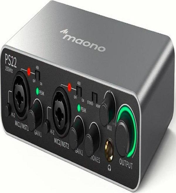 Maono PS22 ProStudio 2x2 USB Ses Kartı Siyah - Image 1